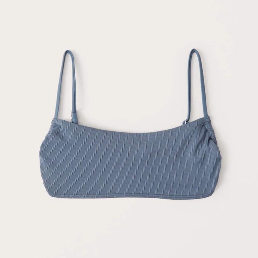 Abercrombie skinny tie strap blue bikini top